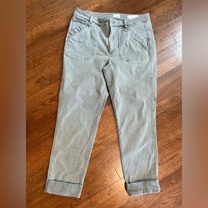 J.Jill Denim Women’s Pants High Rise Jeans Straight Leg Cuffed Green Size 10